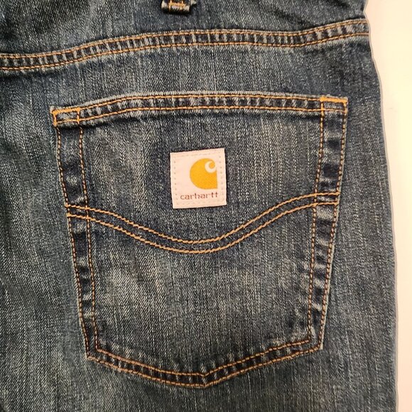 Carhartt Work Jeans Relaxed Straight Fit Blue Medium Wash Mens Size 38 x 30 - Picture 6 of 15